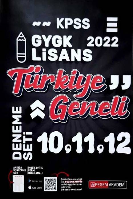 Pegem 2022 KPSS Genel Yetenek Genel Kültür Türkiye Geneli 3 Deneme (10-11-12)