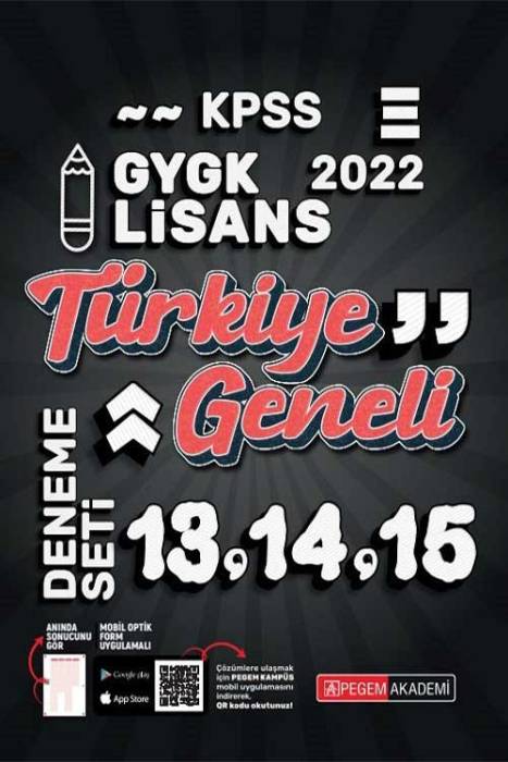 Pegem 2022 KPSS Genel Yetenek Genel Kültür Türkiye Geneli 3 Deneme (13-14-15)