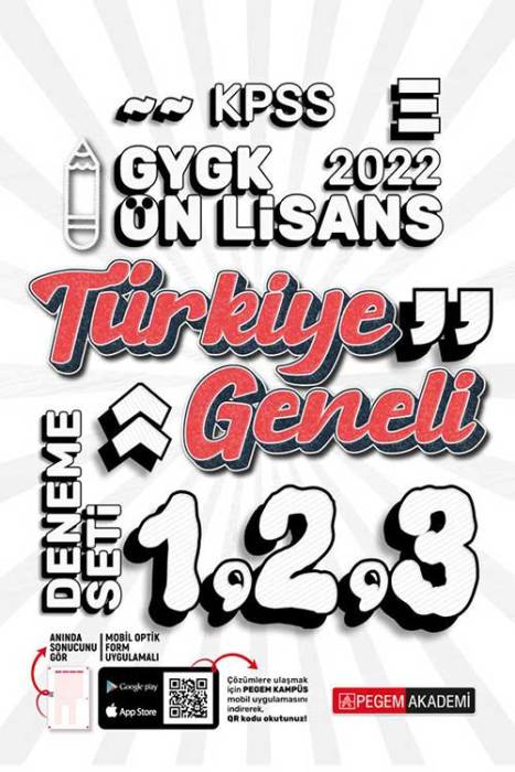 Pegem 2022 KPSS Lise Ön Lisans GYGK Türkiye Geneli 3 Deneme (1-2-3) Pegem Akademi Yayınları