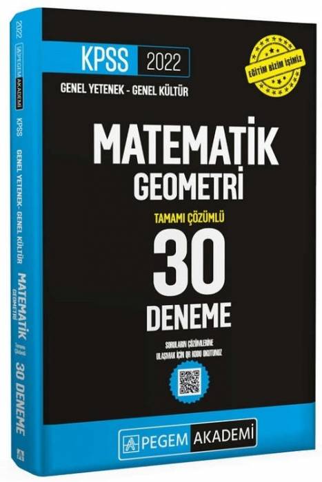 Pegem 2022 KPSS Matematik-Geometri 30 Deneme Çözümlü Pegem Akademi Yayınları