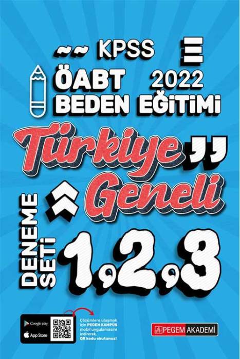 Pegem 2022 ÖABT Beden Eğitimi Öğretmenliği Türkiye Geneli 3 Deneme (1-2-3) Pegem Akademi Yayınları