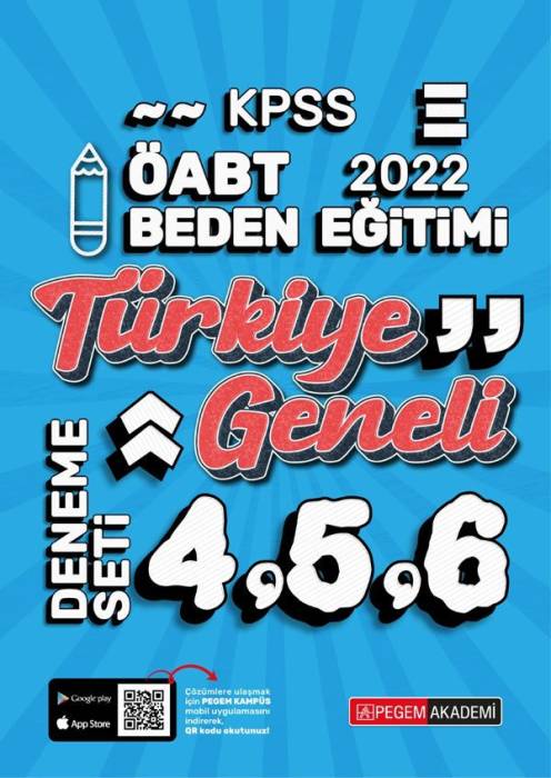 Pegem 2022 ÖABT Beden Eğitimi Öğretmenliği Türkiye Geneli 3 Deneme (4-5-6) Pegem Akademi Yayınları