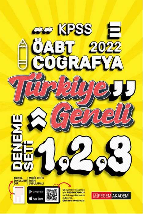 Pegem 2022 ÖABT Coğrafya Öğretmenliği Türkiye Geneli 3 Deneme (1-2-3) Pegem Akademi Yayınları
