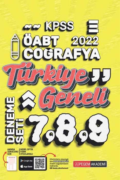 Pegem 2022 ÖABT Coğrafya Öğretmenliği Türkiye Geneli 3 Deneme (7-8-9) Pegem Akademi Yayınları