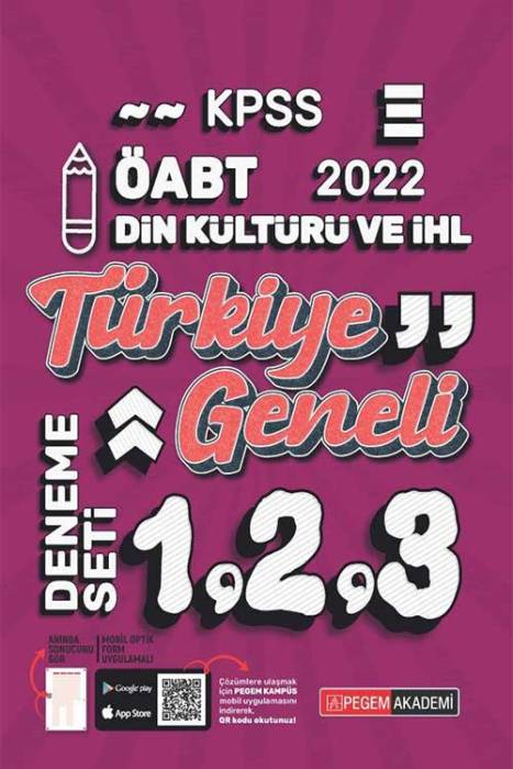 Pegem 2022 ÖABT Din Kültürü ve Ahlak Bilgisi Öğretmenliği Türkiye Geneli 3 Deneme (1-2-3)