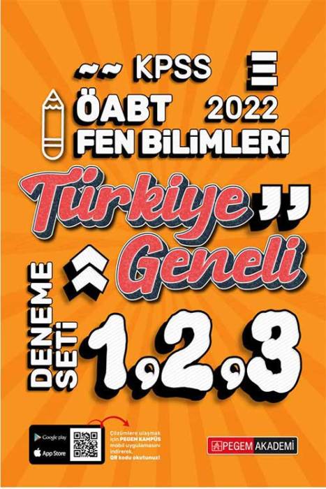 Pegem 2022 ÖABT Fen Bilimleri Öğretmenliği Türkiye Geneli 3 Deneme (1-2-3) Pegem Akademi Yayınları