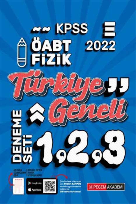 Pegem 2022 ÖABT Fizik Öğretmenliği Türkiye Geneli 3 Deneme (1-2-3) Pegem Akademi Yayınları