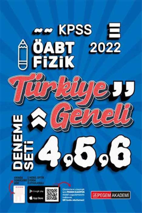 Pegem 2022 ÖABT Fizik Öğretmenliği Türkiye Geneli 3 Deneme (4-5-6) Pegem Akademi Yayınları