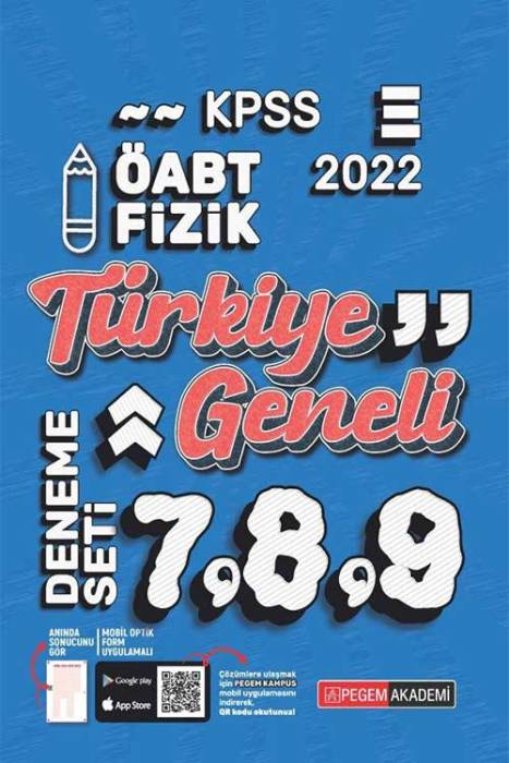 Pegem 2022 ÖABT Fizik Öğretmenliği Türkiye Geneli 3 Deneme (7-8-9) Pegem Akademi Yayınları