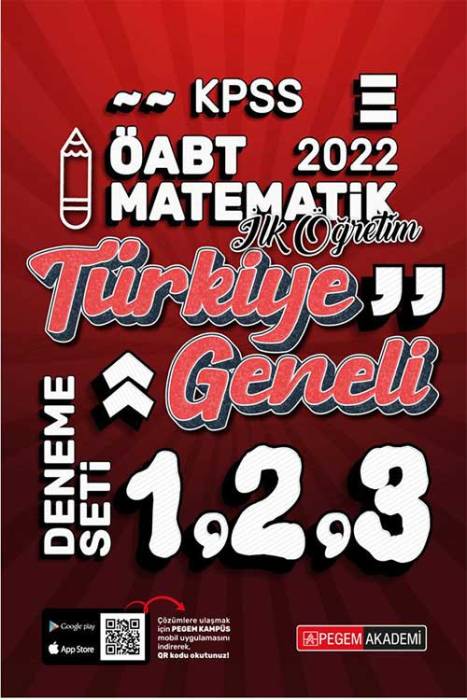 Pegem 2022 ÖABT İlköğretim Matematik Öğretmenliği Türkiye Geneli 3 Deneme (1-2-3) Pegem Akademi Yayınları