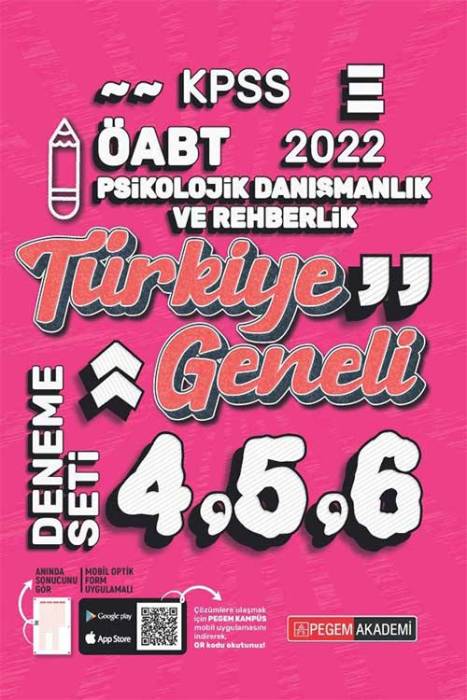 Pegem 2022 ÖABT Rehber Öğretmenlik Türkiye Geneli 3 Deneme (4-5-6) Pegem Akademi Yayınları