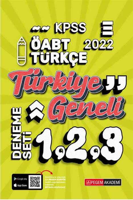 Pegem 2022 ÖABT Türkçe Öğretmenliği Türkiye Geneli 3 Deneme (1-2-3) Pegem Akademi Yayınları