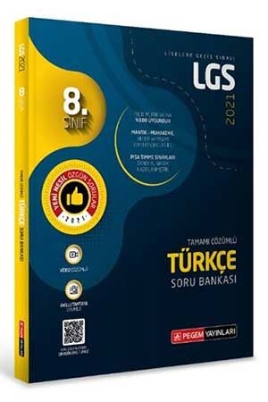 Pegem Akademi 2021 8. Sınıf LGS Türkçe Tamamı Çözümlü Soru Bankası Pegem Akademi Yayınları