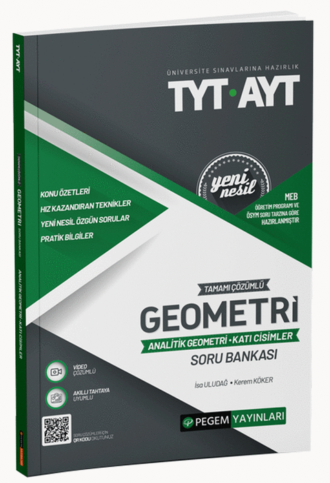 Pegem YKS TYT AYT Geometri Analitik Geometri Katı Cisimler Soru Bankası Pegem Akademi Yayınları