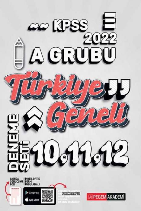 Pegem Akademi 2022 KPSS A Grubu 10-11-12 Türkiye Geneli (3'lü Deneme)