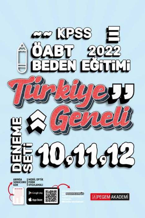 Pegem Akademi 2022 KPSS ÖABT Beden Eğitimi Türkiye Geneli 10-11-12 (3'lü Deneme)