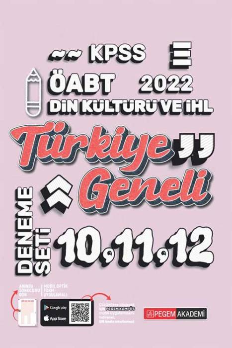 Pegem Akademi 2022 KPSS ÖABT Din Kültürü ve Ahlak Bilgisi 10-11-12 Türkiye Geneli (3'lü Deneme)