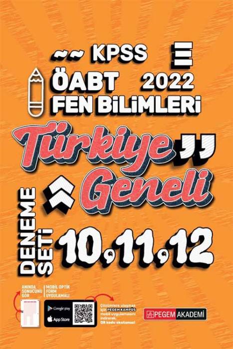 Pegem Akademi 2022 KPSS ÖABT Fen Bilimleri 10-11-12 Türkiye Geneli (3'lü Deneme)