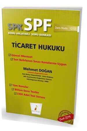Pelikan SPK SPF 1010 Ticaret Hukuku Konu Anlatımlı Soru Bankası Pelikan Yayınları