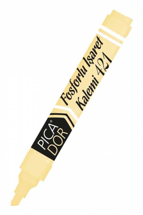 Picador 421 Doldurulabilir Fosforlu İşaretleme Kalemi Pastel Sarı KX081