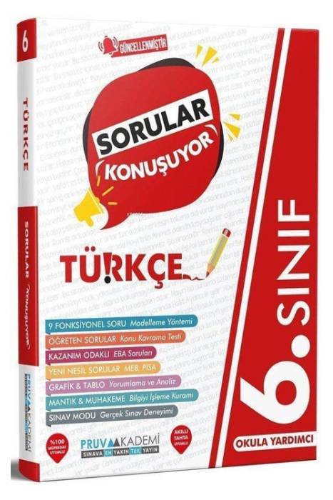 Pruva 6. Sınıf Türkçe Sorular Konuşuyor Pruva Akademi Yayınları