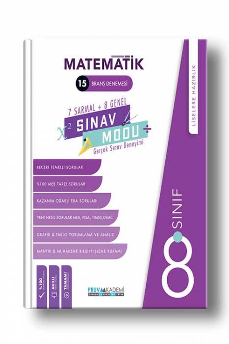Pruva 8. Sınıf LGS Sınav Modu Matematik 15 Deneme Pruva Akademi Yayınları