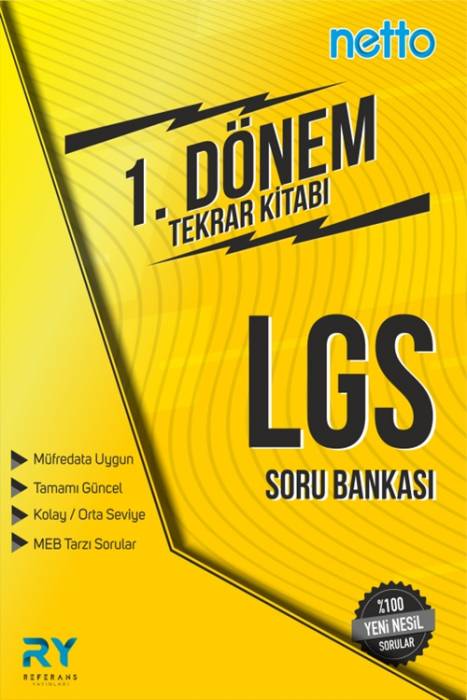 Referans NETTO LGS 8. Sınıf Soru Bankası 1. Dönem Tekrar Kitabı Referans Yayınları