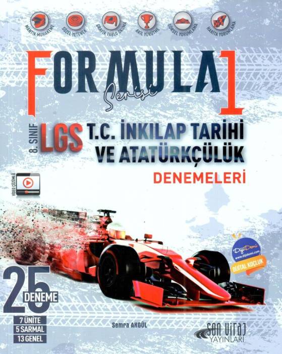 8. Sınıf LGS T.C. İnkılap Tarihi Formula Serisi 1. Dönem 25 Denemeleri Son Viraj Yayınları
