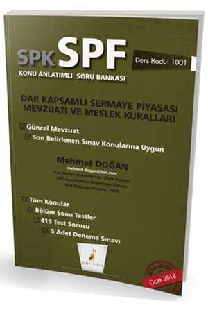 Pelikan SPK SPF 1001 Dar Kapsamlı Sermaye Piyasası Mevzuatı Konu Anlatımlı Soru Bankası Pelikan Yayınları