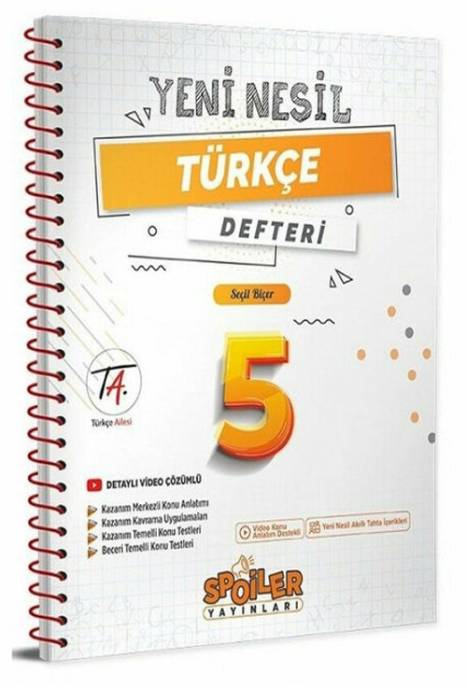 Spoiler 5. Sınıf Türkçe Yeni Nesil Defteri Spoiler Yayınları