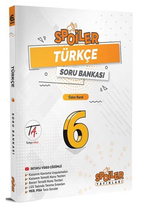 Spoiler 6. Sınıf Türkçe Soru Bankası Spoiler Yayınları
