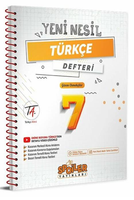 Spoiler 7. Sınıf Türkçe Yeni Nesil Defteri Spoiler Yayınları