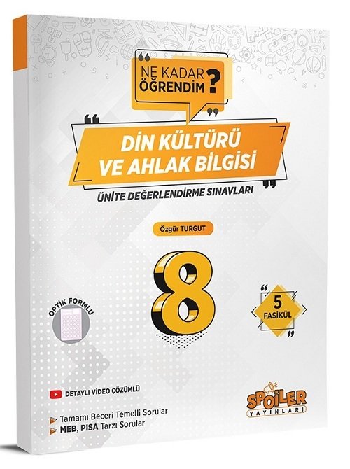 Spoiler 8. Sınıf Din Kültürü ve Ahlak Bilgisi Ünite Değerlendirme Sınavları 5 Fasikül Spoiler Yayınları