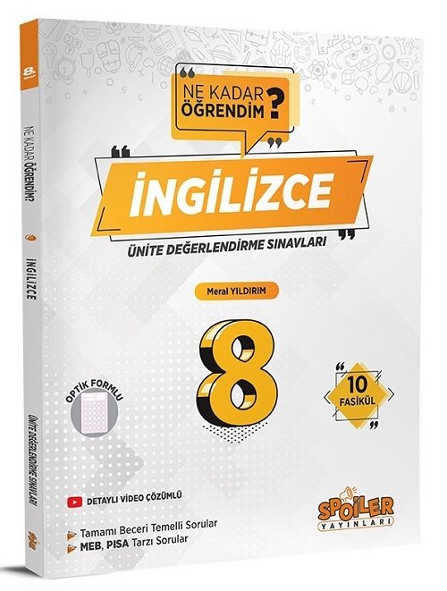 Spoiler 8. Sınıf İngilizce Ünite Değerlendirme Sınavları 10 Fasikül Spoiler Yayınları