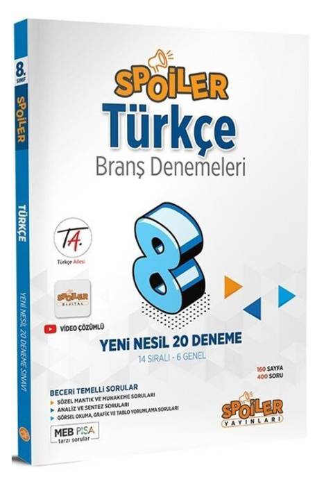 Spoiler 8. Sınıf Türkçe Spoiler 20 Deneme Spoiler Yayınları