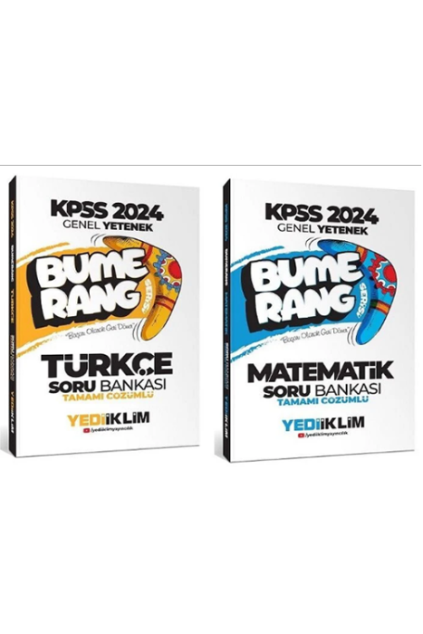 Süper İkili 2024 Genel Yetenek Bumerang Matematik ve Türkçe Soru Bankası Seti Yediiklim Yayınları