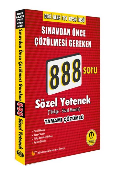 Tasarı Akademi TYT DGS KPSS ALES MSÜ Sınavdan Önce Çözülmesi Gereken 888 Soru Tasarı Akdemi Yayınları