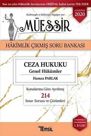 Temsil 2020 Hakimlik MÜESSİR Ceza Hukuku Genel Hükümler Çıkmış Soru Bankası Çözümlü Temsil Yayınları