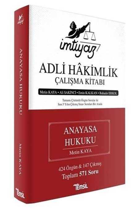 Temsil Adli Hakimlik İmtiyaz Anayasa Hukuku Çalışma Kitabı - Metin Kaya Temsil Kitap Yayınları