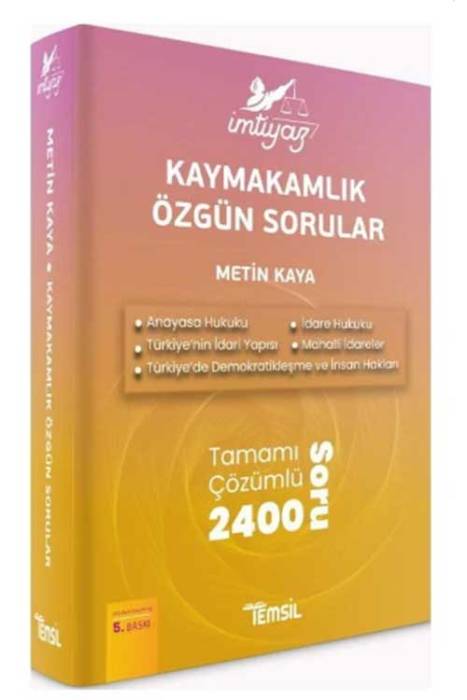 Temsil Kaymakamlık İMTİYAZ Özgün Sorular Soru Bankası Çözümlü 5. Baskı Temsil Yayınları