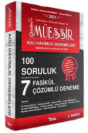 Temsil MÜESSİR Adli Hakimlik Denemeleri Tamamı Çözümlü 7 Deneme Temsil Yayınları