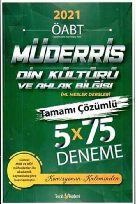 Tercih Akademi 2021 ÖABT Müderris Din Kültürü ve Ahlak Bilgisi 5x75 Deneme Tercih Akademi Yayınları