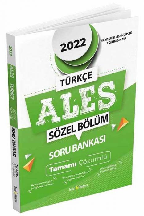 Tercih Akademi 2022 ALES Sözel Soru Bankası Çözümlü Tercih Akademi Yayınları