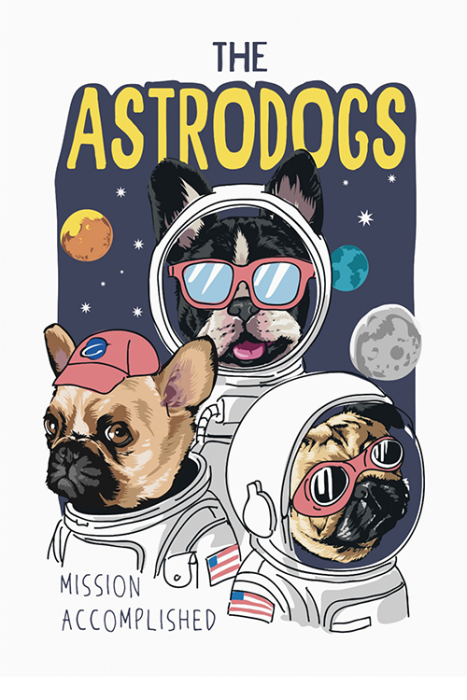 The Astrodogs Köpekler Çizgisiz Spiralli Not Defteri Karga Defter