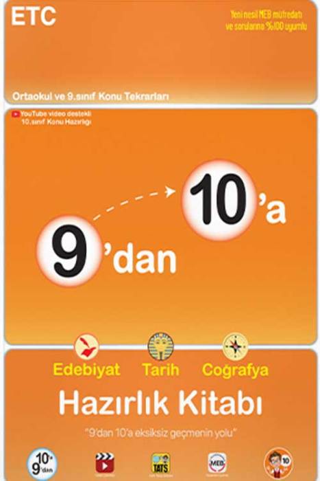 Tonguç 9 dan 10 a Edebiyat Tarih Coğrafya Hazırlık Kitabı Tonguç Akademi Yayınları