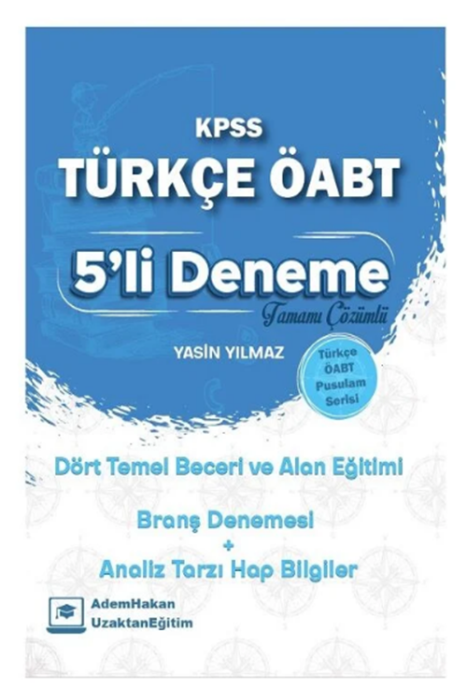 Türkçe Dört Temel Beceri ve Alan Eğitimi 5 Deneme Çözümlü Adem Hakan Yayınları