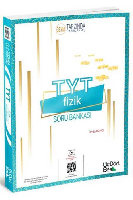 ÜçDörtBeş 2024 YKS TYT Fizik Soru Bankası Video Çözümlü ÜçDörtBeş Yayınları