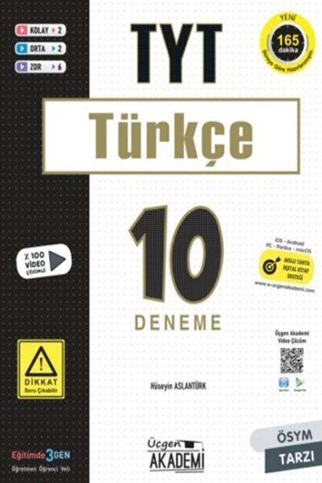 Üçgen Akademi TYT Türkçe 10 lu Deneme Sınavı Üçgen Akademi Yayınları