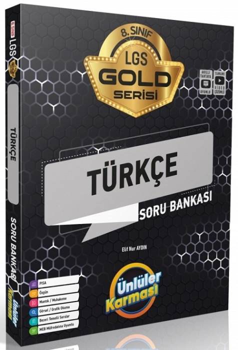 Ünlüler 8. Sınıf LGS Türkçe Ünlüler Karması Gold Soru Bankası Ünlüler Yayınları