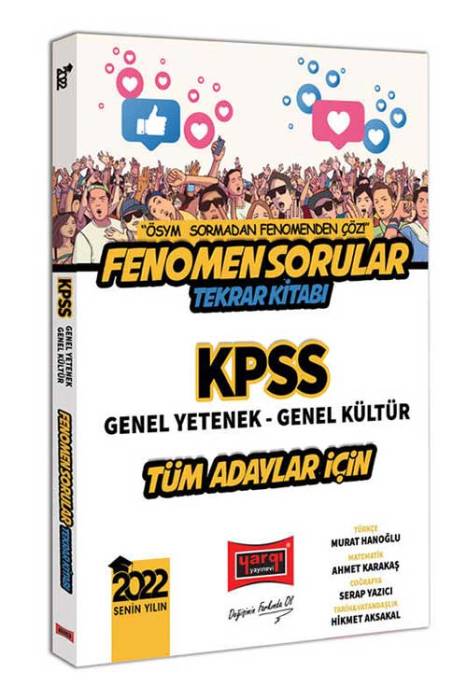 Yargı 2022 KPSS GYGK Tüm Adaylar İçin Fenomen Sorular Tekrar Kitabı Yargı Yayınları
